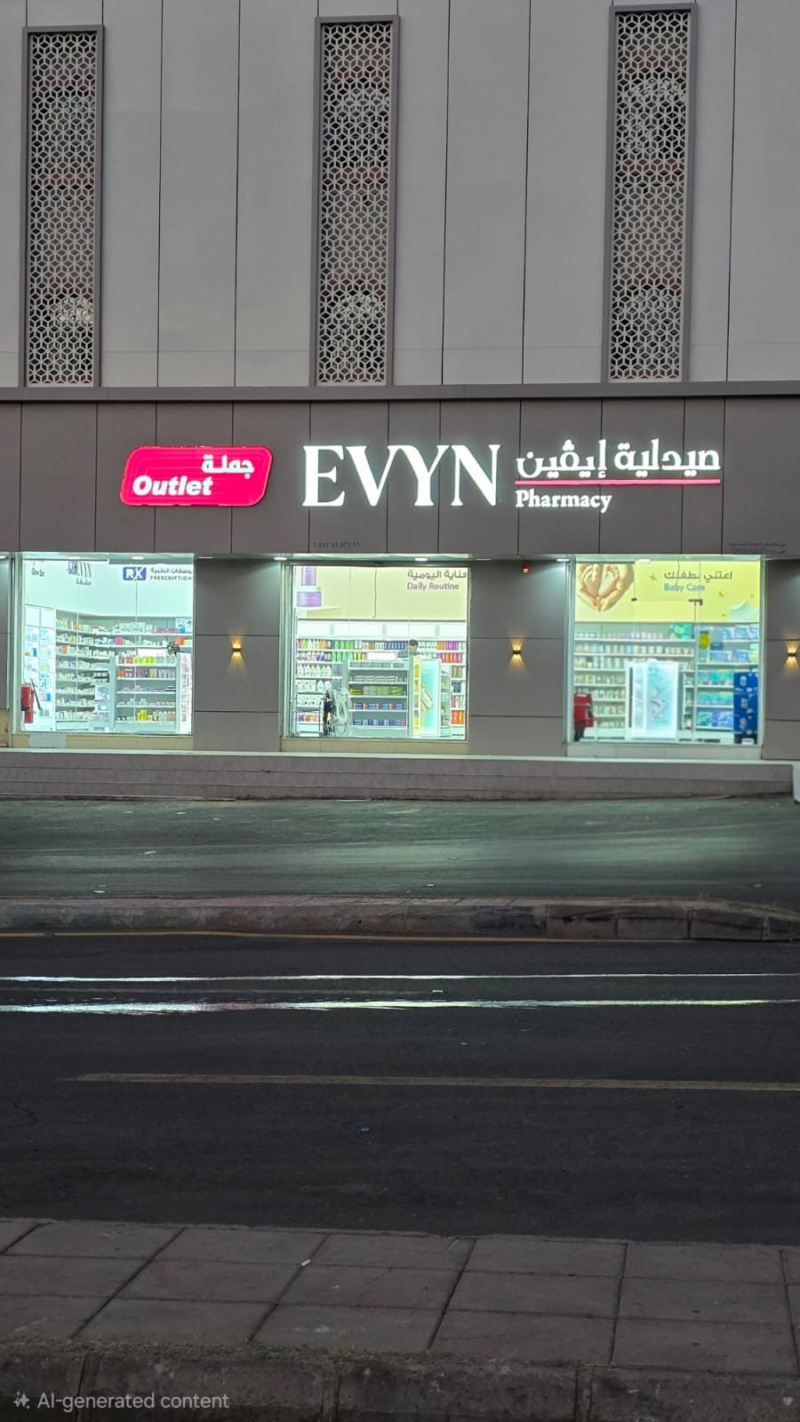 واجهة صيدلية ايفين نهارًا